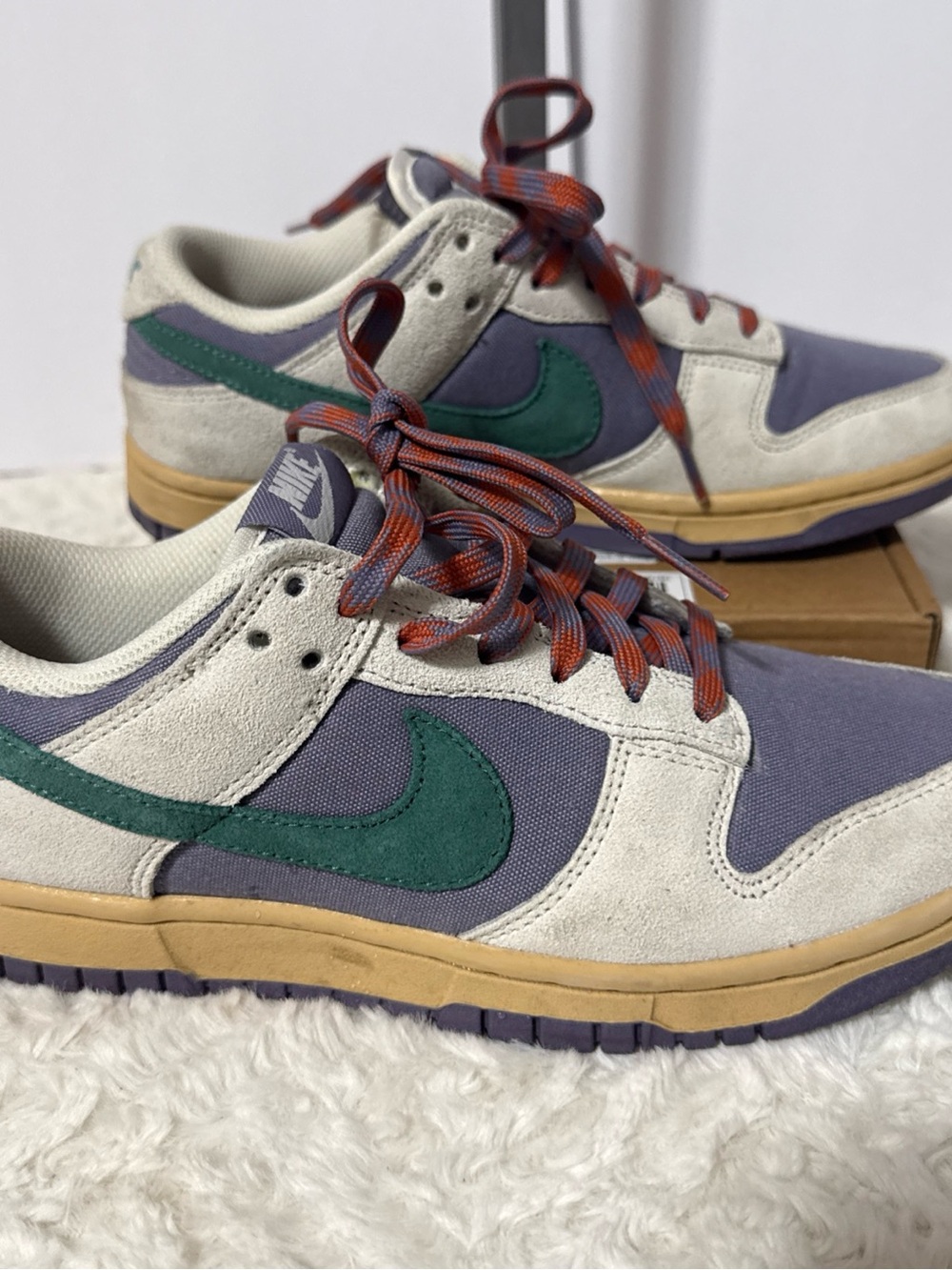 Nike Men’s Low-Top Sneakers in Purple, Green & Tan